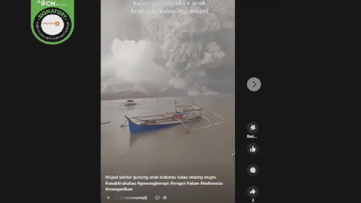 Video Viral Klaim Erupsi Anak Krakatau Ternyata Hoaks