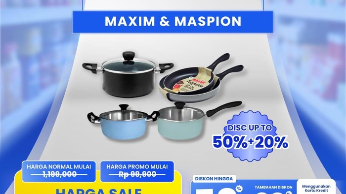 Kejutan Diskon 50%+20% di Transmart Full Day Sale, Alat Masak Mulai Rp99.900