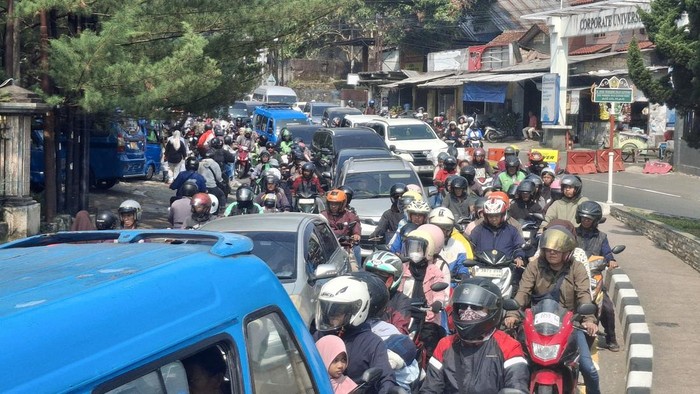 Arus Lalu Lintas Menuju Puncak Membeludak, Polisi Berlakukan One Way
