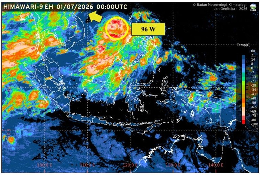 BMKG Pantau Bibit Siklon Tropis 96W, Kepri Bersiap Hadapi Cuaca Ekstrem