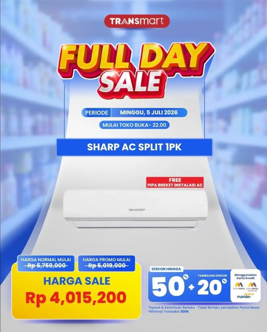 Segarnya Diskon AC di Tengah Cuaca Panas: Transmart Full Day Sale Hadir Kembali