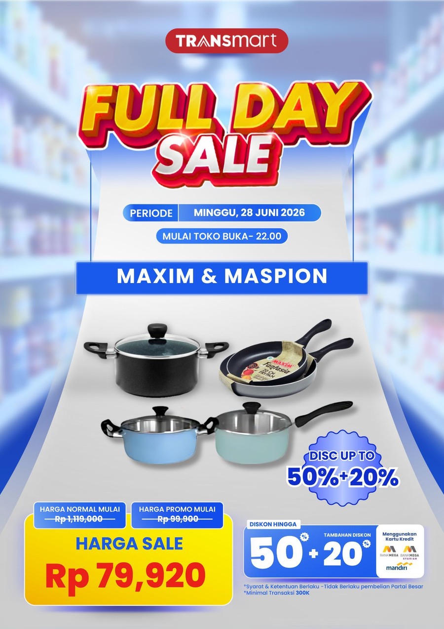 Transmart Full Day Sale Hadirkan Promo Peralatan Masak Mulai Rp 99.900