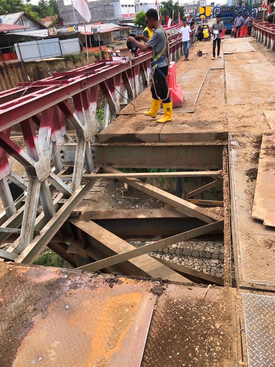 Kementerian PU Kebut Perbaikan Jembatan Bailey Kutablang Aceh