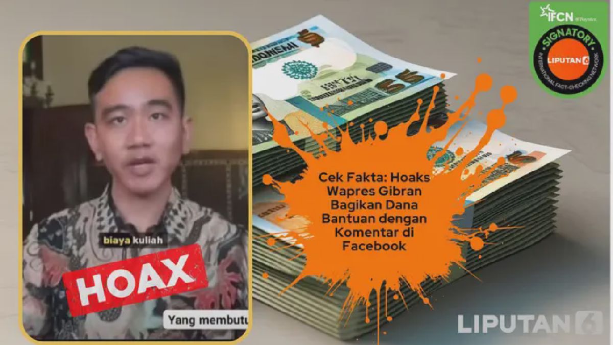 Hoaks Wapres Gibran Bagikan Dana Bantuan di Facebook