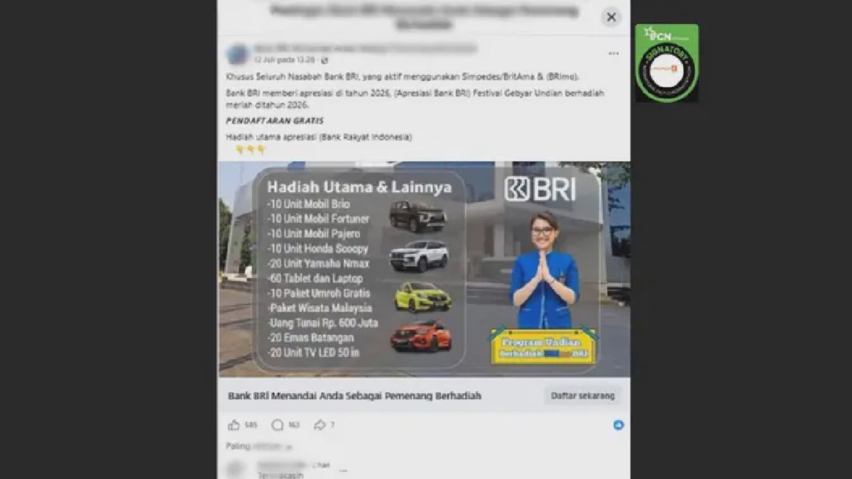 BRI Tegaskan Link Undian Berhadiah 2026 adalah Hoaks