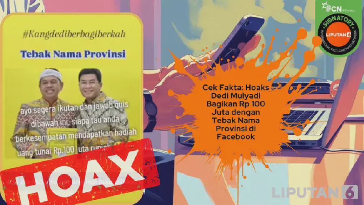 Hoaks Dedi Mulyadi Bagikan Uang Rp 100 Juta di Facebook